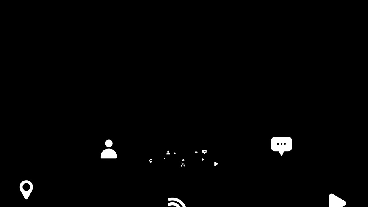 Icone di comunicazione su sfondo nero