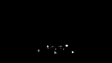 Kommunikationssymbole-Auf-Schwarzem-Hintergrund