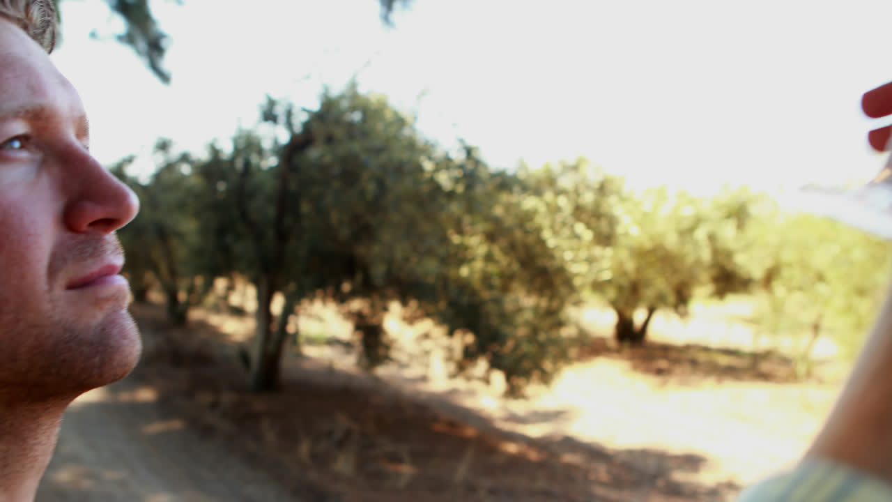 hombre examinando un vaso de vino 4k
