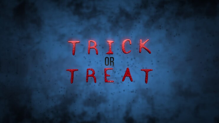Betoverende Waarschuwing: Trick or Treat temidden van glinsterende blauwe vloeistoffen