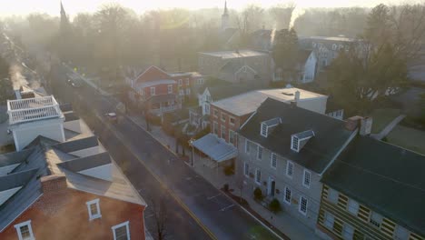 main street in historic small town