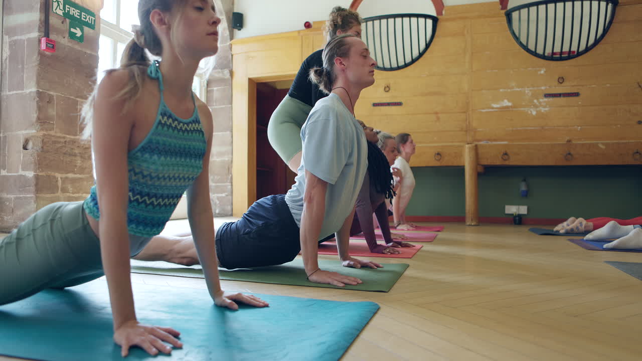 Group Yoga Class in Progress
