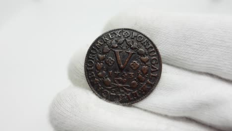 monedas antiguas. moneda de cobre portuguesa 32