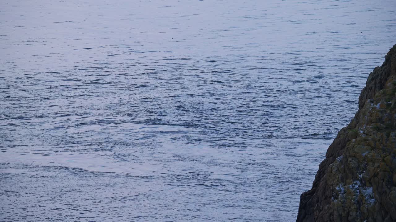 Riptide Ocean Currents of Sea Water Moving, Aerial Elevated View from Above of Patterns in the Ocean, Background with Copy Space