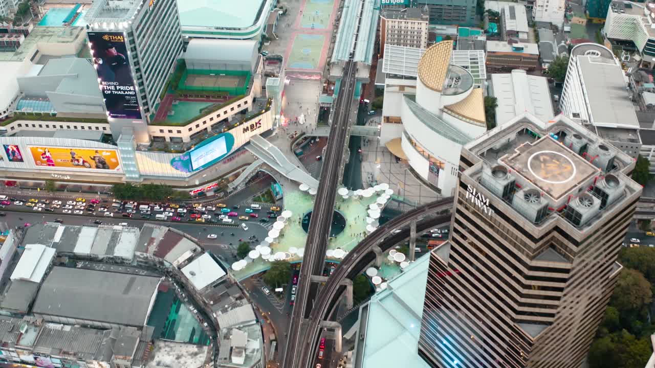 태국 방의 mbk에 있는 스카이워크의 공중 사진