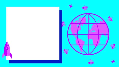 animación en bucle de dibujos con un tema de espacio