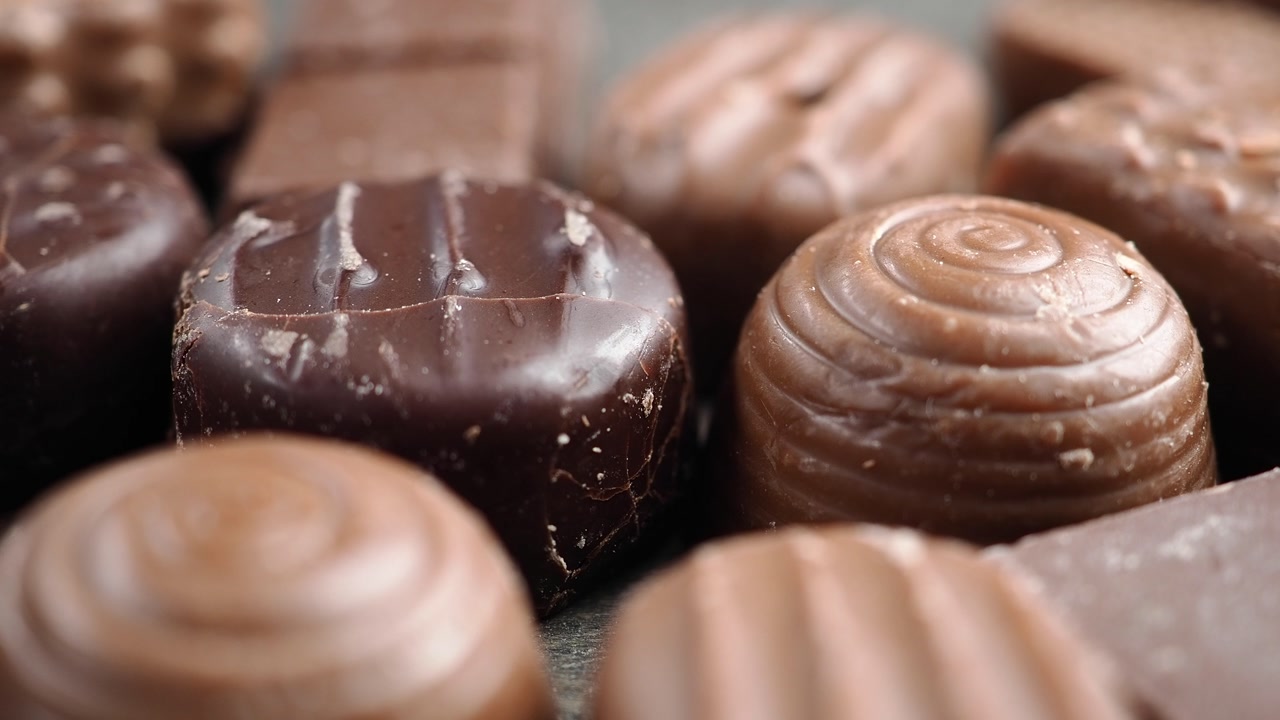 Close-Up View of Assorted Delicious Chocolate Candies and Pralines