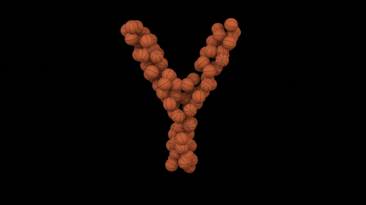 animación de bucle de baloncesto letra y