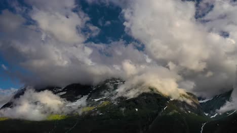 mountain cloud top view landscape. beautiful nature norway natural landscape