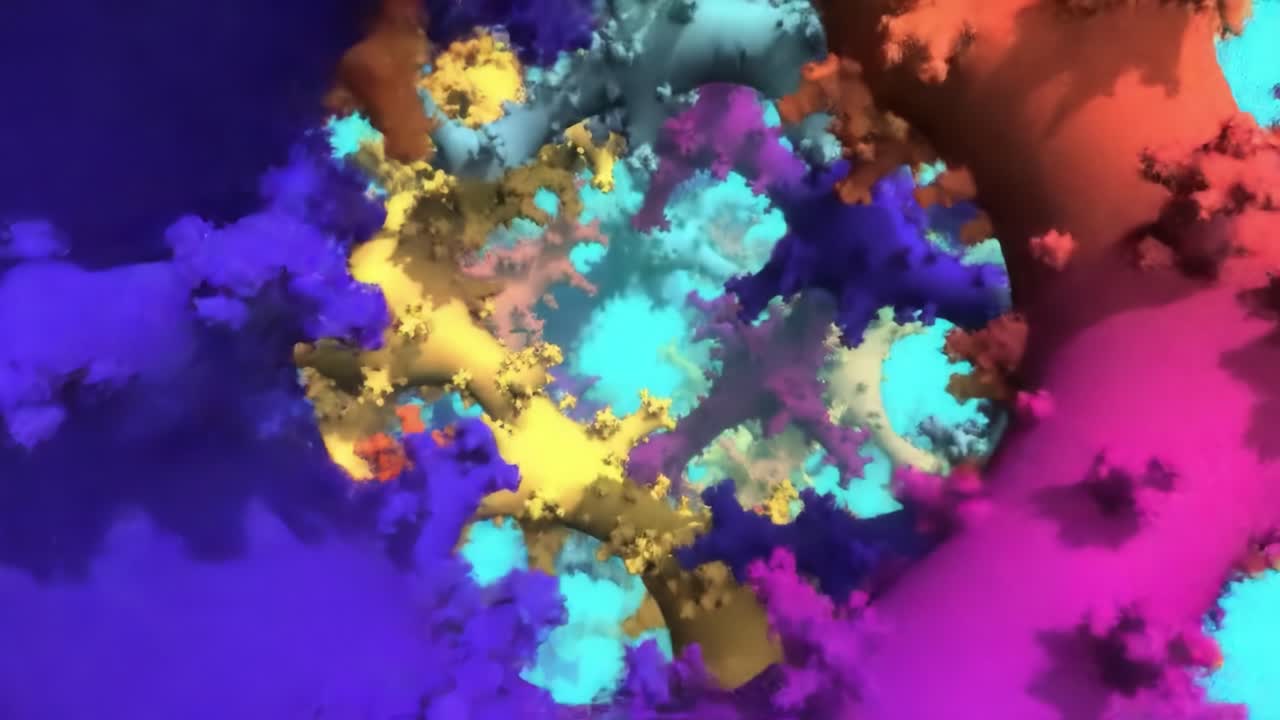 A Captivating Exploration of Abstract Fractal Structures Showcasing Vibrant Colors and Intricate Patterns in a Digital Landscape