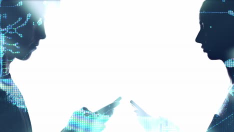 double exposure silhouette iot pixel people phone