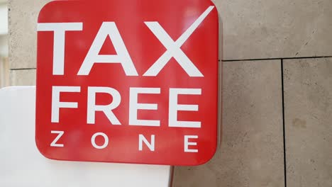 tax free zone sign