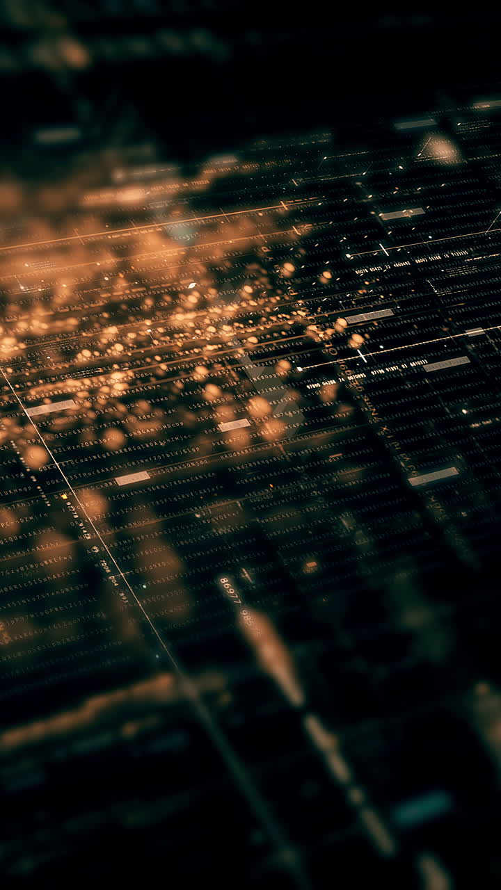 Futuristic metaverse hi-tech digital data telemetry with encrypted numbers display dynamic background for computer desktop vertical format screen display