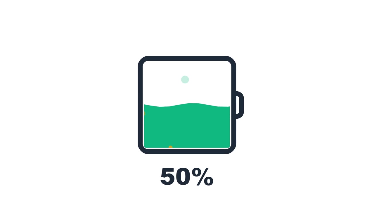 Digital Progress Bar Filling with Green Liquid Animation