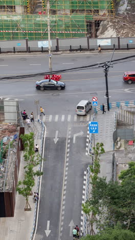 timelapse of chongqing street scene from a high vantage point in vertical