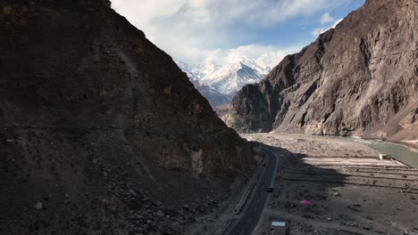 view point at passu glacier on the new silk road national highway 35 or china-pakistan friendship highway