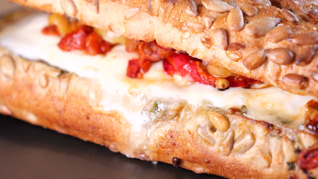 맛있는 맛있는 샌드위치의 클로즈업