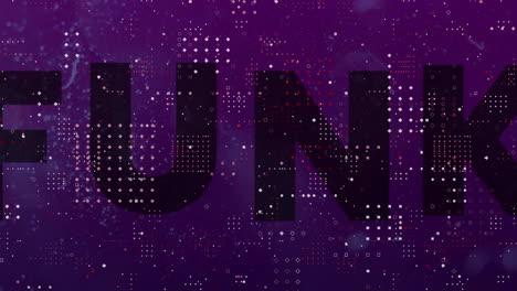 fun text animation over purple background with scattered dots and squares