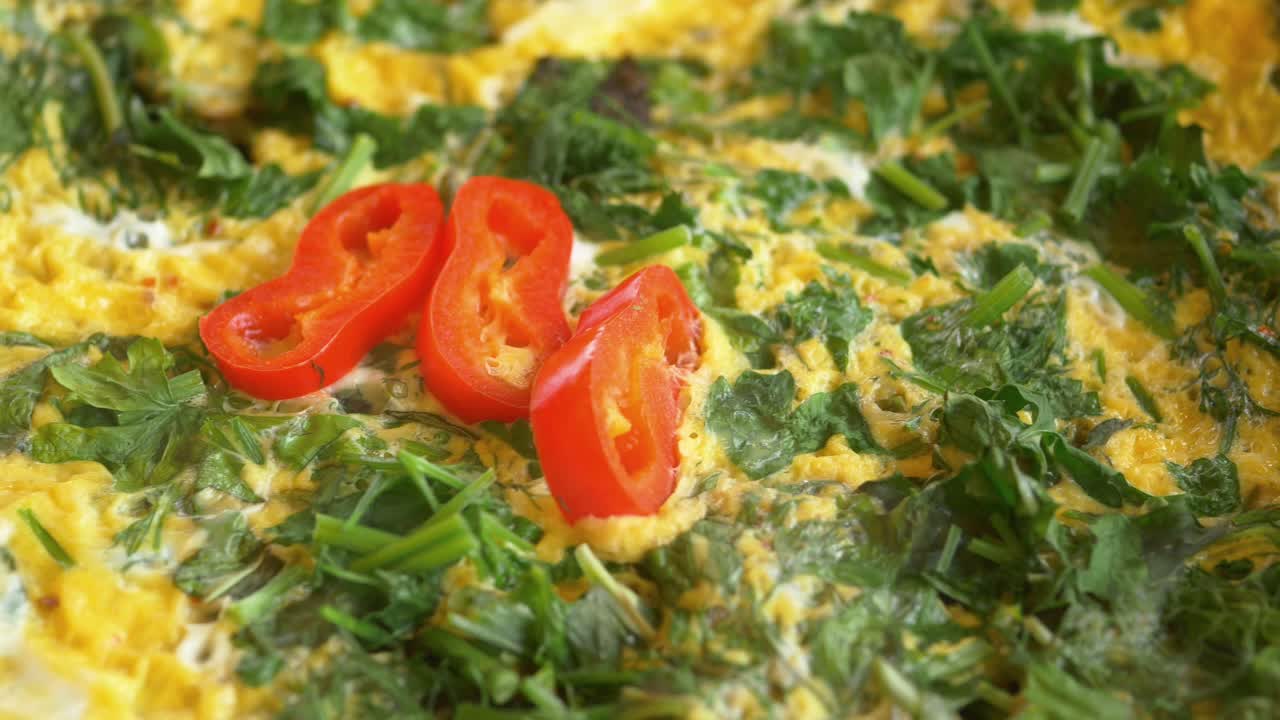 은 고추 와 초록 양파 를 은 맛 있는 오멜