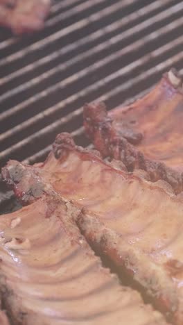 barbecued ribs on the grill