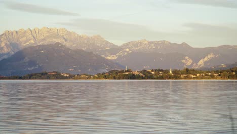 sunset on a lake in northern italy 4k