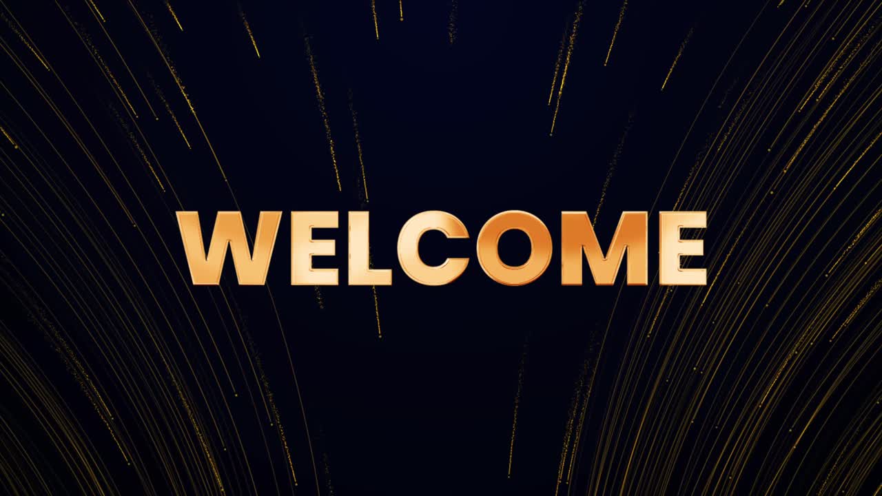 Welcome elegant design for luxury branding animation isolated on black background