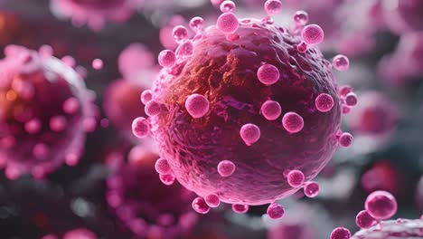 microscopic representation of a virus or cell