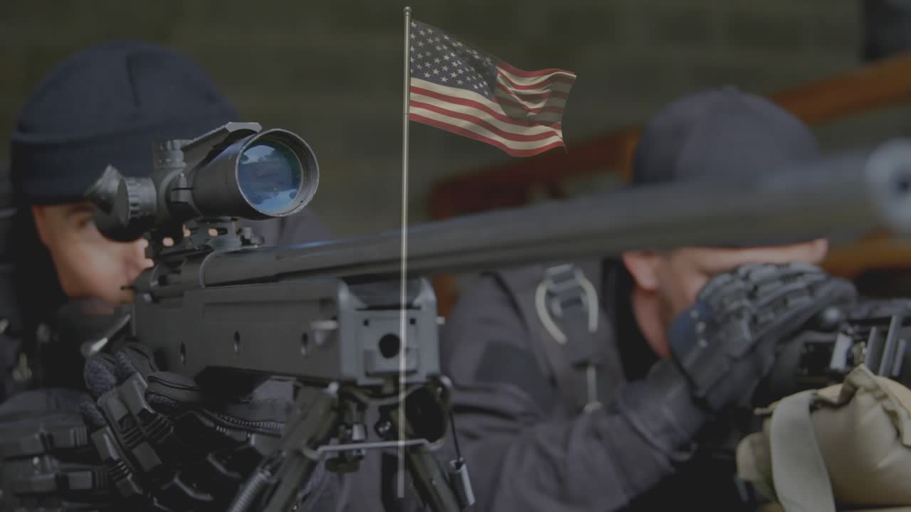 Shooter and spotter aligning rifle in training, left adjusting scope while right bracing stock