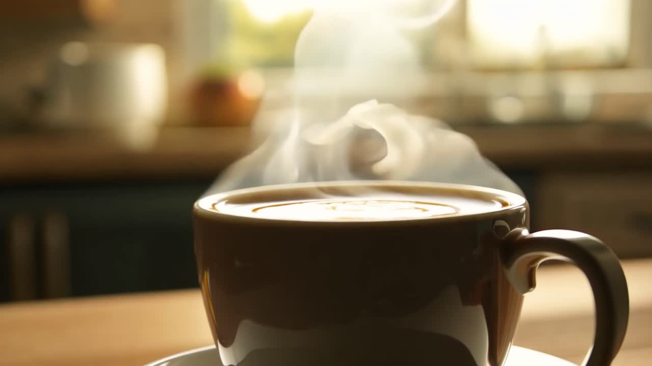 una taza de café caliente