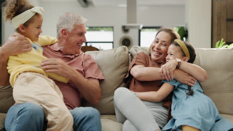 grandparents and grandchildren having fun