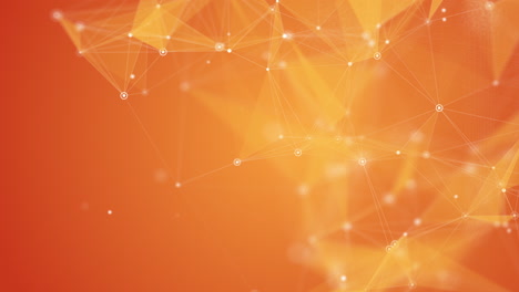 abstract orange polygonal space with connected lines and planes. animated dots. looped motion graphics.