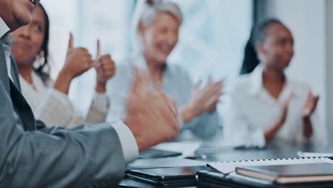 hands clapping, meeting and business people