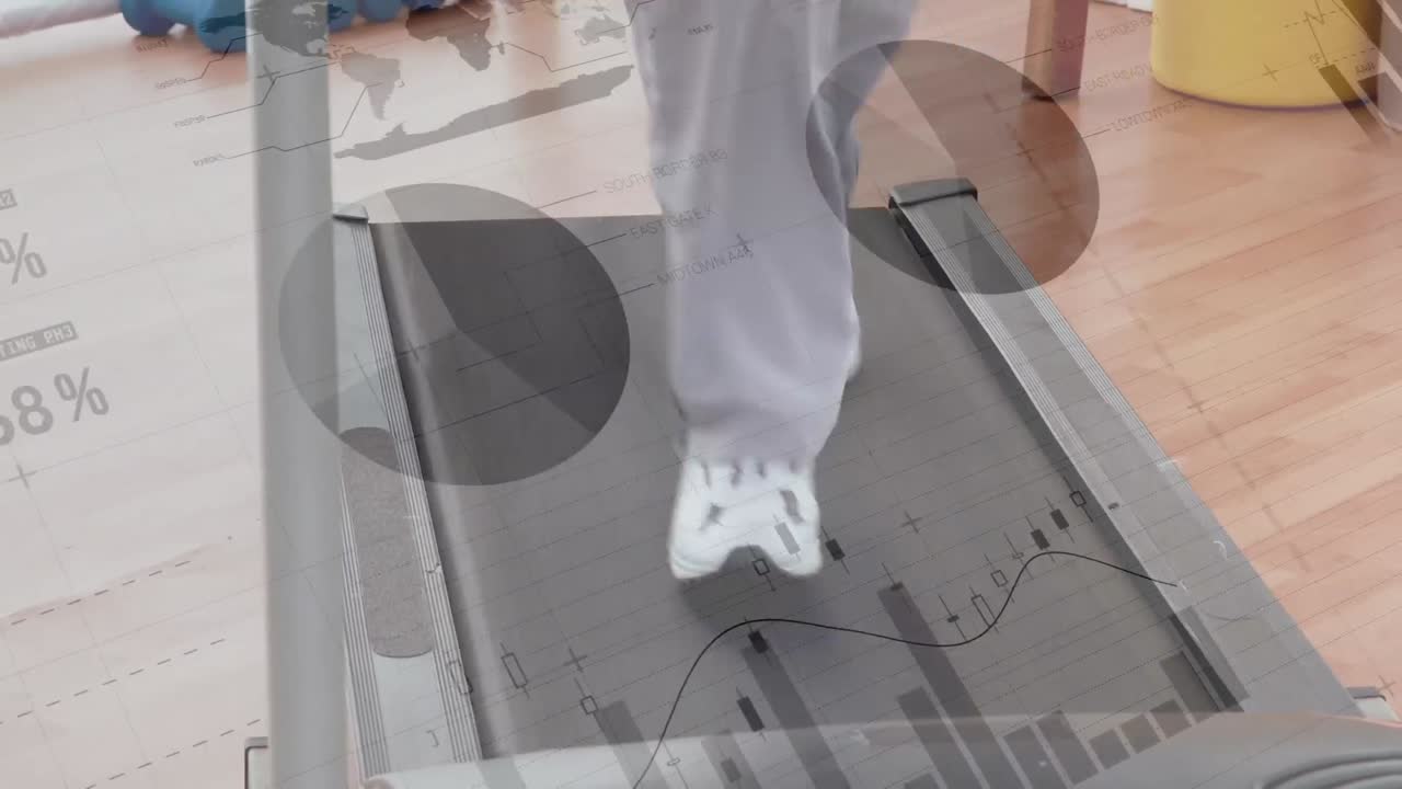 운동선수 달리기에서 데이터 처리의 애니메이션