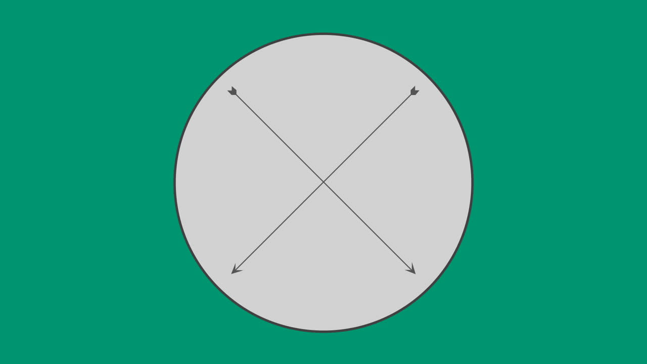 flecha cruzada en círculo