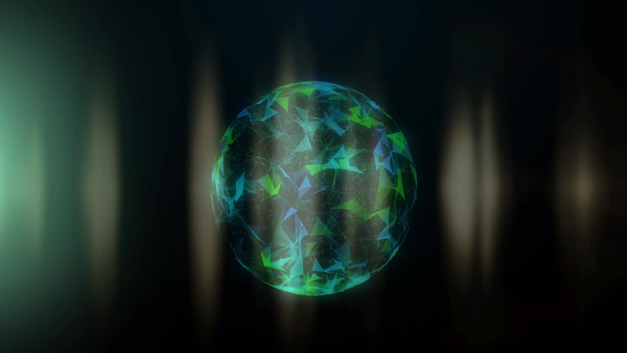 animación del globo con redes de conexiones a través de senderos de luz brillantes