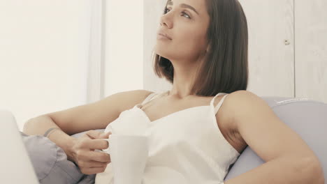 woman relaxing with coffee