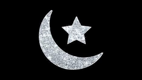 eid islamic icon shining glitter loop blinking particles .