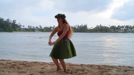 hawaii hula dancer in costume dancing 4k