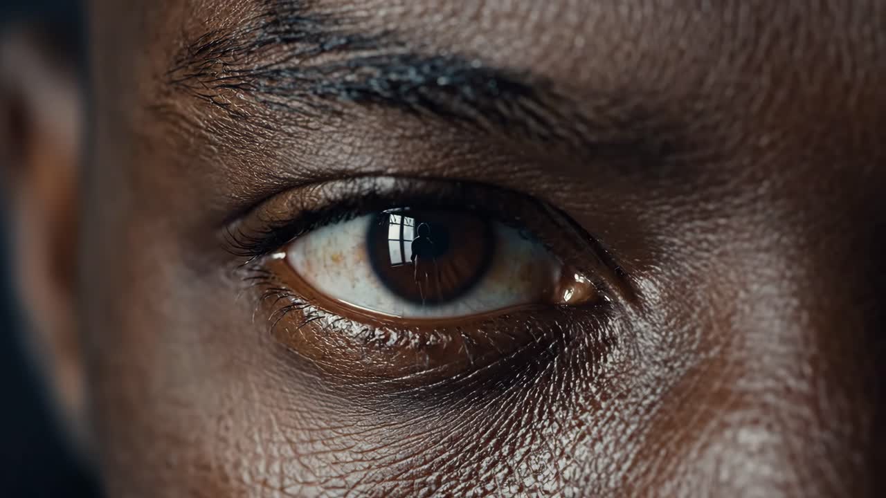 close-up de um olho castanho