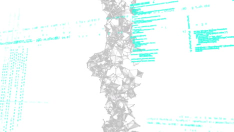 animación del hilado de cadenas de adn y procesamiento de datos médicos