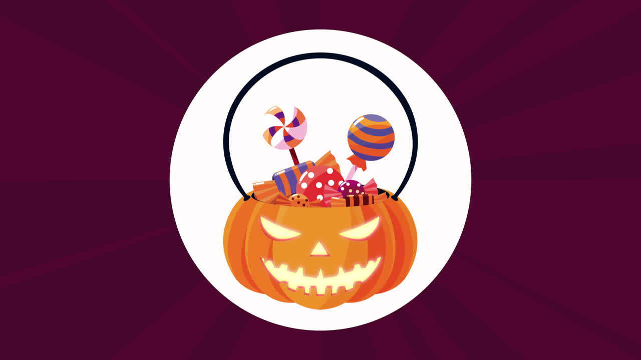 la canasta de dulces de calabaza de halloween