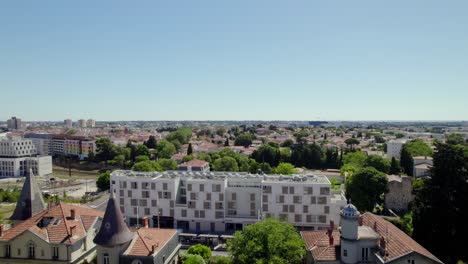 aerial of montpellier city in france