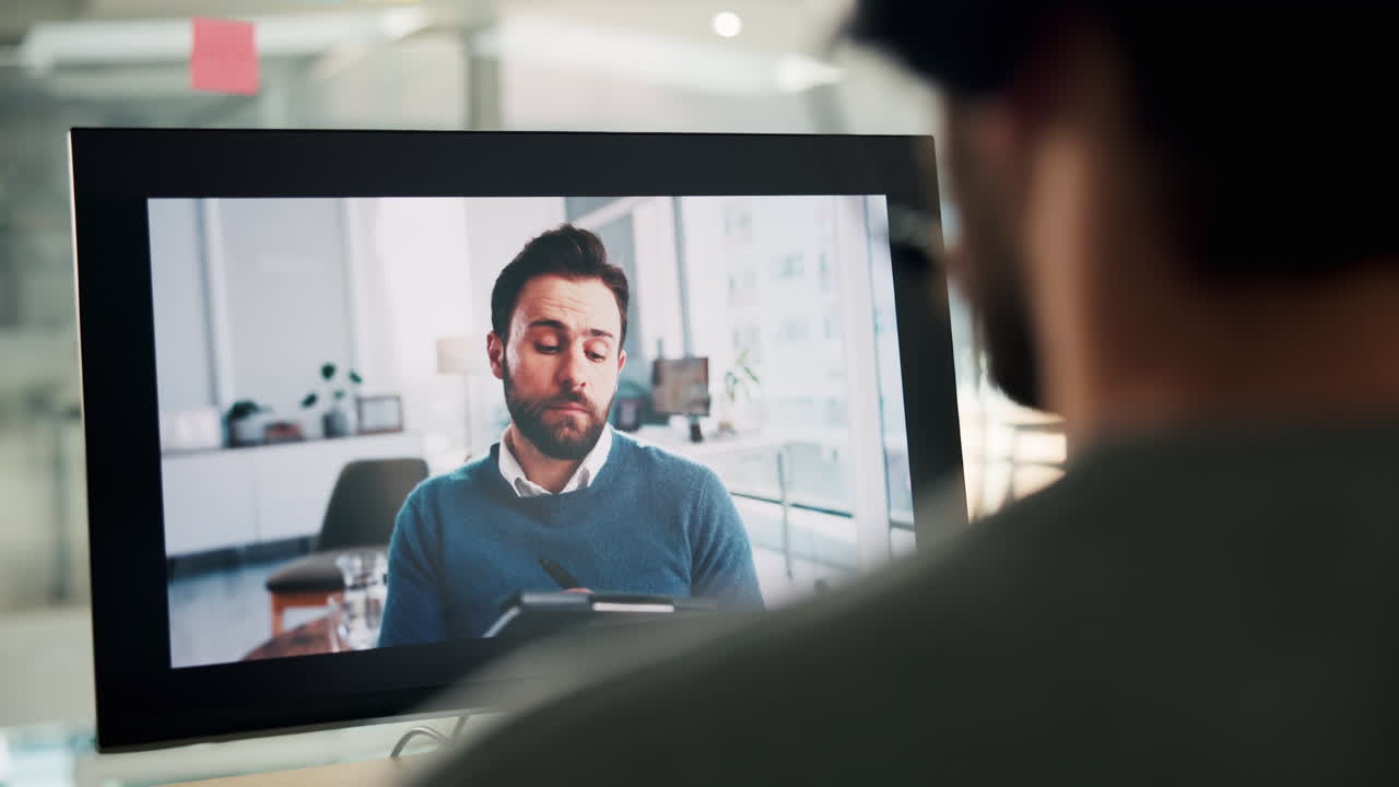 Man on Video Call