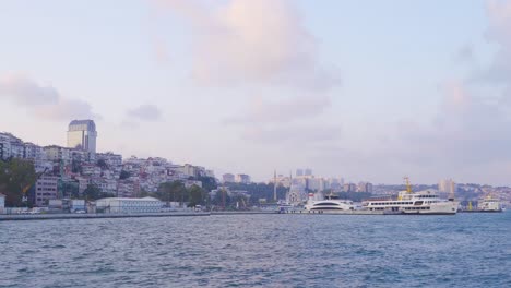 Seaside-cityscape.-Yacht-and-buildings-are-visible.