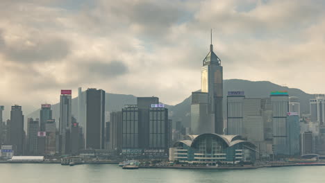 hong kong - 19 march 2025 : hong kong central city skyline filmed from across the harbour in kowloon