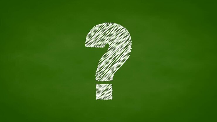 Question mark animation, chalk sketch style on green chalk board, confusion concept