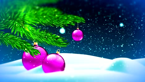 la nieve cayendo suavemente con el árbol de navidad video de fondo