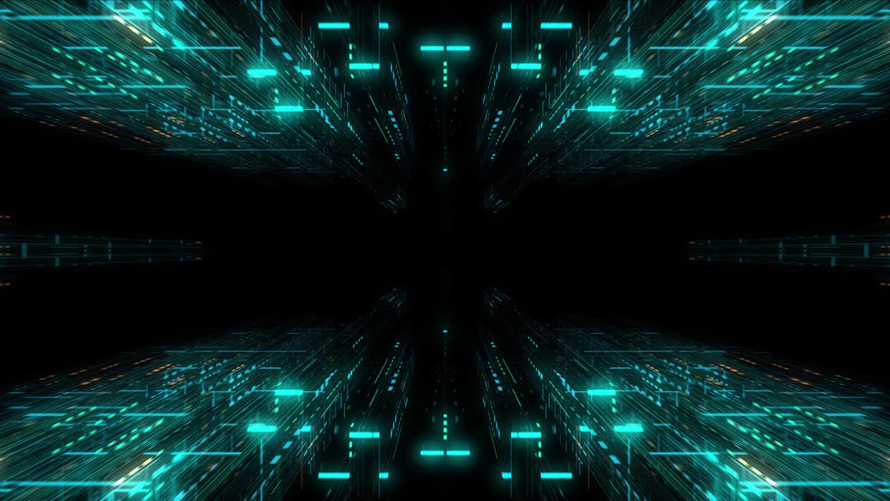 la inteligencia artificial y el aprendizaje automático abstract concept, cpu gpu núcleo de computación con flujos de información. máquina de computación de aprendizaje profundo de datos. bucle sin costuras, renderización 3d g