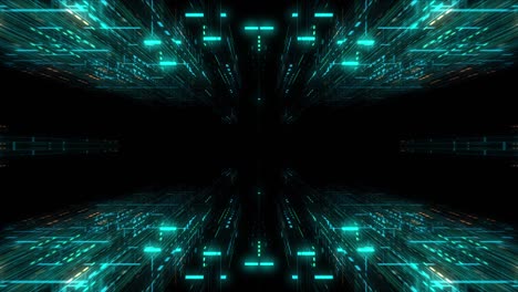 la inteligencia artificial y el aprendizaje automático abstract concept, cpu gpu núcleo de computación con flujos de información. máquina de computación de aprendizaje profundo de datos. bucle sin costuras, renderización 3d g