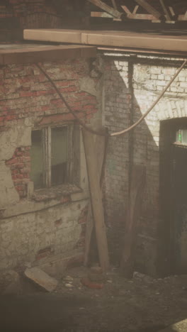 abandoned multistory red brick factory buildings